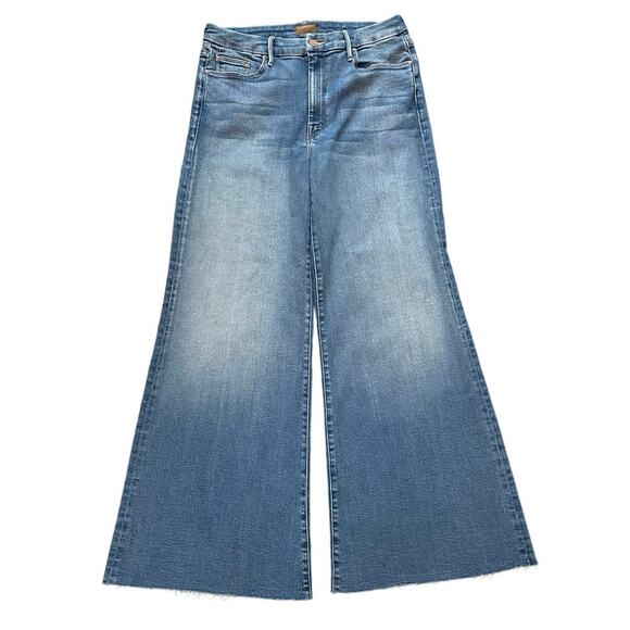 MOTHER The Roller Fray High-Rise Wide-Leg Jeans in Work Hard Play Hard Size 30 - Picture 3 of 11